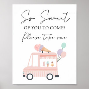Tack Ice Cream Lastbil föredrar födelsedag i Bord Poster
