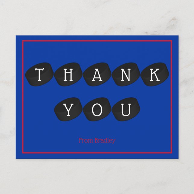 Tack Ice Hockey Puck Anpassningsbar Personlig Vykort (Framsida)