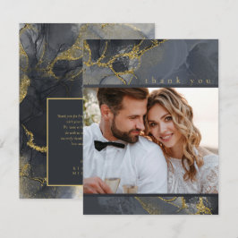 Tack-ID988 för moody Bläck-kol-Guld-Abstrakt Tack Kort