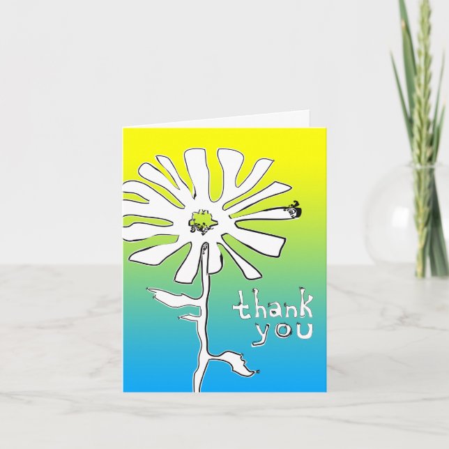 Tack: indie bläckfiskblomma tack kort (Framsida)