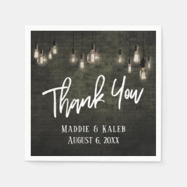 Tack Industrial Bricks w/Edison Ljus Pappersservett