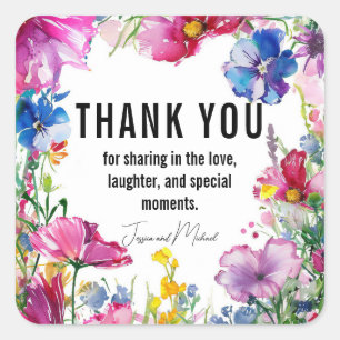 Tack 🌻 💗 🌹 insamling av skuggbloggar fyrkantigt klistermärke