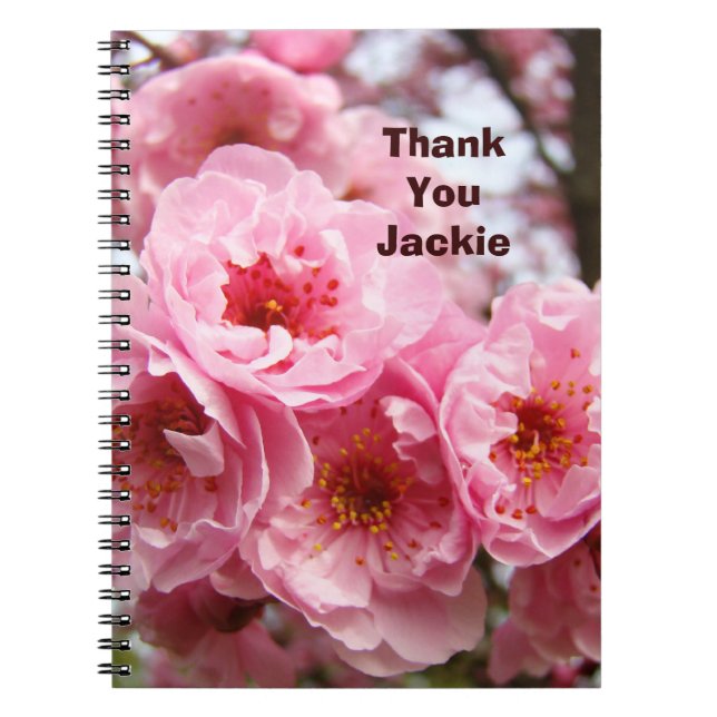 Tack Jackie! anteckningsbok Anpassat namn Admin As Med Spiral (Framsidan)