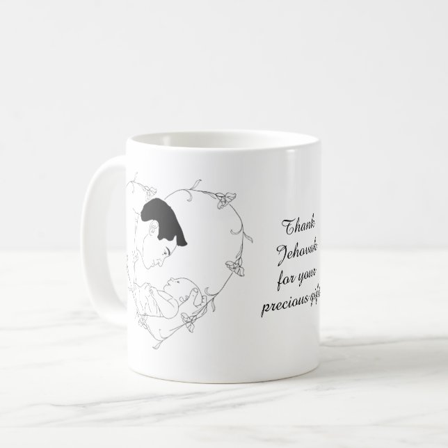 Tack Jehova för din dyrbara gåva - Pappa Kaffemugg (Framsida vänster)