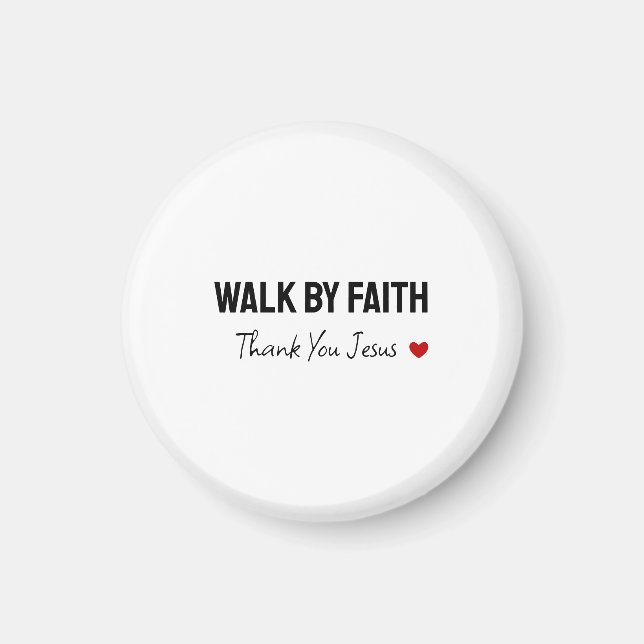Tack Jesus | Blankt | Walk by Faith Magnet (Framsidan)