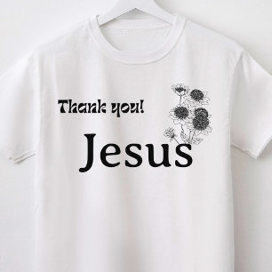 Tack Jesus Blommig Kristet  T Shirt