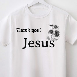 Tack Jesus Blommigt Christian T Shirt