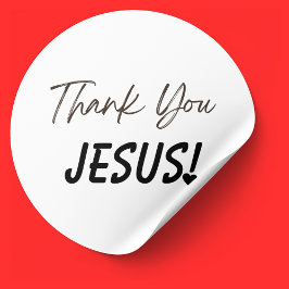 Tack Jesus Exclamation Heart Christian Runt Klistermärke