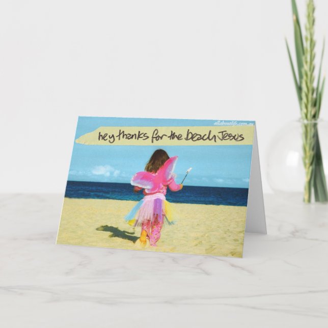 Tack Jesus för strandhälsningkortet (Framsida)