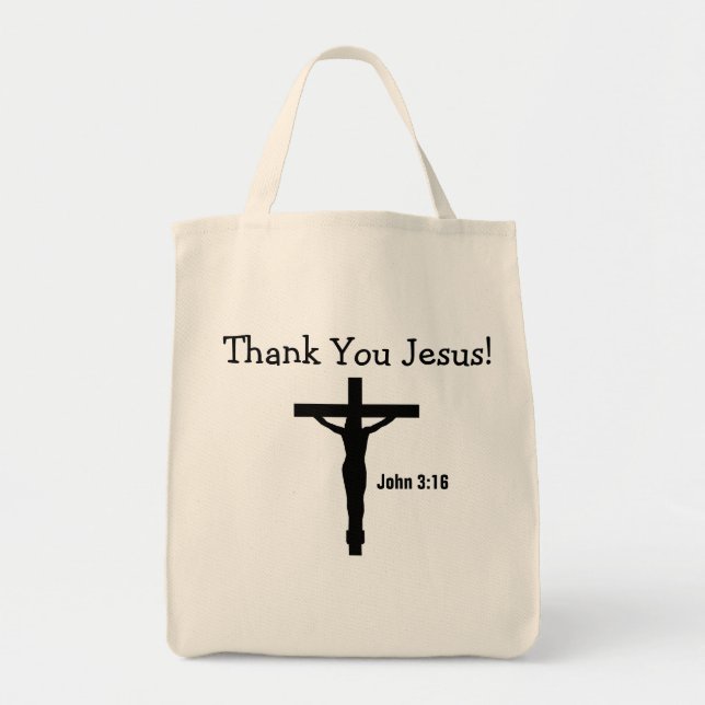 Tack Jesus Johannes 3:16 Tygkasse (Framsidan)