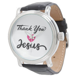 Tack Jesus | Modern Christian Faith Heart Armbandsur