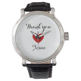 Tack Jesus | Modern Christian Faith Heart Armbandsur
