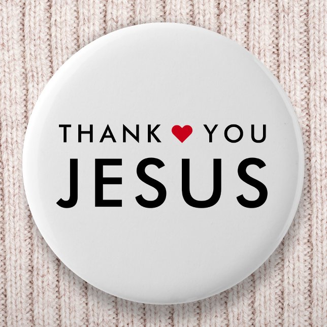 Tack Jesus | Modern Christian Faith Heart Knapp (Skapare uppladdad)
