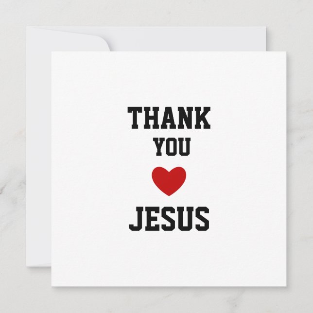 Tack Jesus | Modern Christian Faith Heart Kort (Framsida)