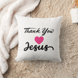 Tack Jesus | Modern Christian Faith Heart Kudde