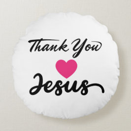 Tack Jesus | Modern Christian Faith Heart Rund Kudde