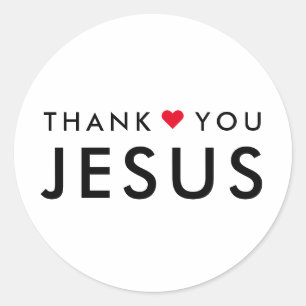 Tack Jesus Modern Christian Faith Heart Runt Klistermärke