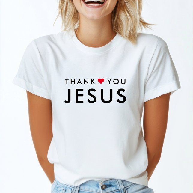 Tack Jesus | Modern Christian Faith Heart T Shirt (Skapare uppladdad)