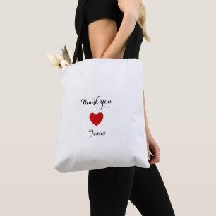 Tack Jesus Modern Christian Faith Heart Tygkasse