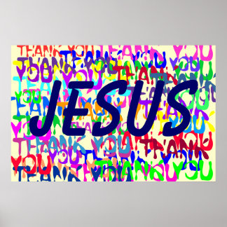 Tack, Jesus Poster