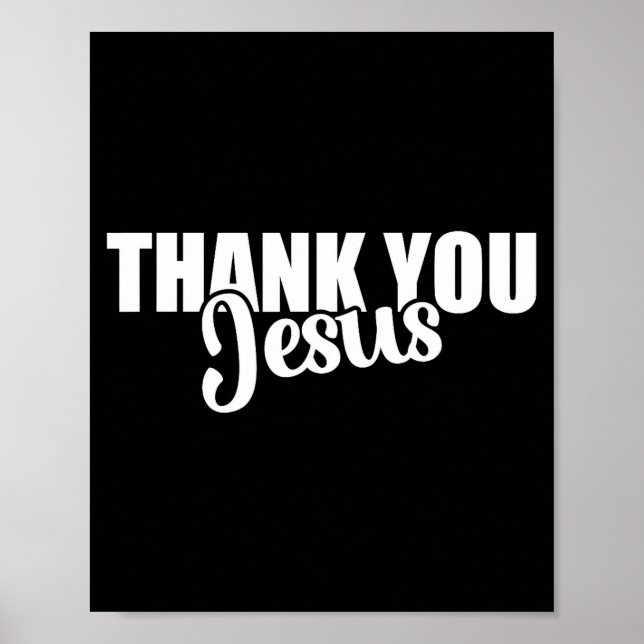 Tack Jesus Tro Baserad Kristen Bibel Evangelium Poster (Framsidan)