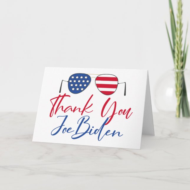 Tack Joe Biden American Flagga Card Kort (Framsida)