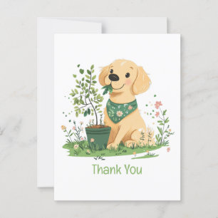 Tack Jordens Dag Golden Retriever Hund Vykort