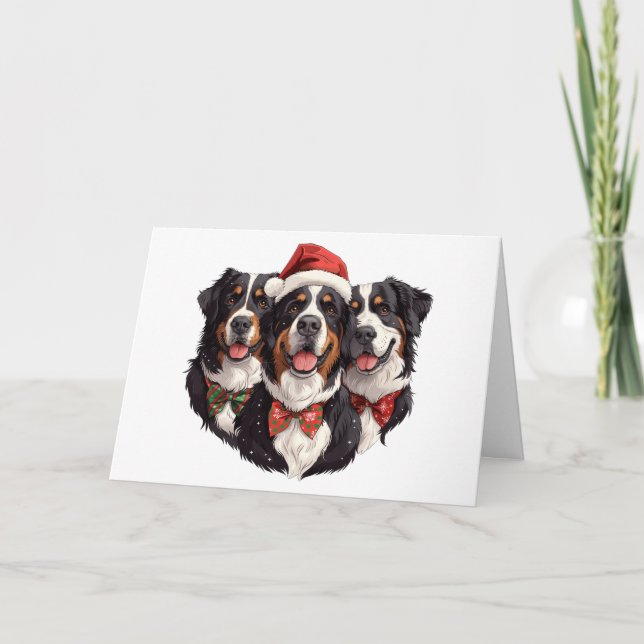 Tack jul Bernese Mountain Hundar Kort (Framsida)
