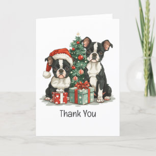 Tack jul Boston Terrier Hundar Kort