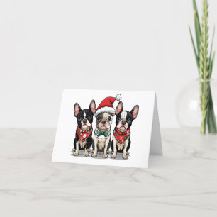 Tack jul Boston Terrier Hundar Kort