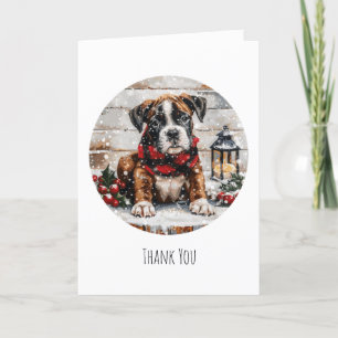 Tack jul Boxer Puppy Kort