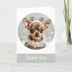Tack jul Chihuahua Reindeer Hund Kort
