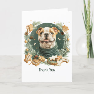 Tack jul English Bulldog Kort