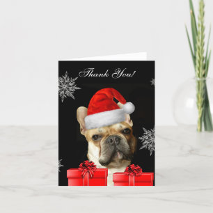 Tack Jul Fransk Bulldog notecard Kort
