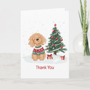 Tack Jul Goldendoodle Hund Kort