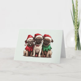 Tack Jul-Pug-Hundar Kort