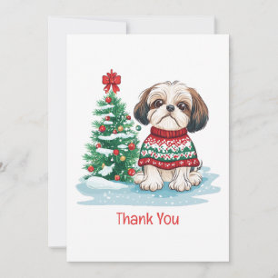 Tack Jul Shih Tzu Hund Kort