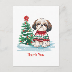 Tack Jul Shih Tzu Hund Vykort