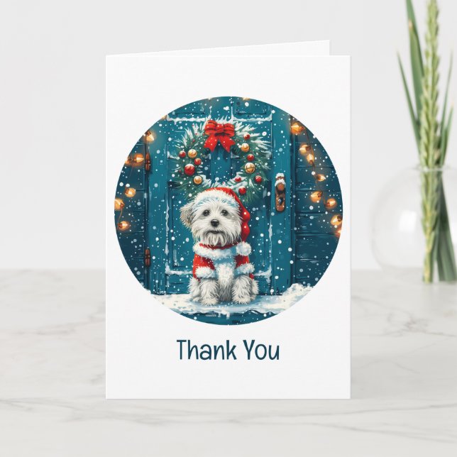 Tack jul Shih Tzu Hundar Kort (Framsida)