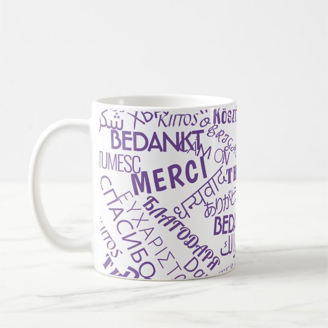 Tack Kaffemugg Internationellt Tack Ord (Vänster)
