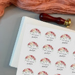 Tack Kalligrafi, Burgundy,  Ro Runt Klistermärke<br><div class="desc">Med hjälp av en elegant, snurrande, modernt typsnitt har jag skapat ett grafiskt överlägg som säger "tack". En mallutrymmeshållare lades till för namnen eller meddelandet. Konstruktionens överkant accentueras med en bild som skildrar vattenfärgen rosor i elfenben, ro rosa, burgundi och rött. Alla lagrar lades till separat och lämnades olåsta till...</div>