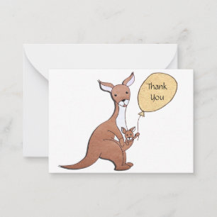 Tack, Kangaroo Mamma-kort Anteckningskort