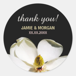 Tack, kära Magnolia Bröllop Runt Klistermärke