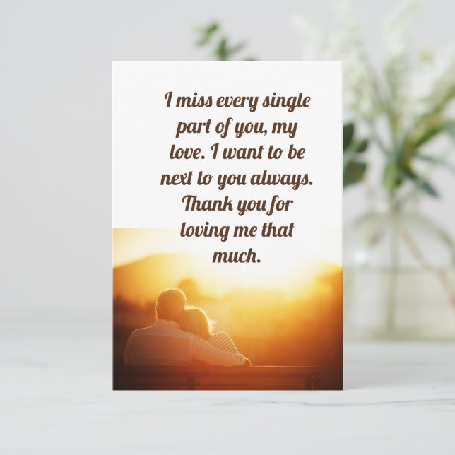 Tack kärlek kort (Stående Fram)