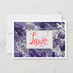 Tack Kärlek Notecard 3,5 tum x 5 tum - Lila