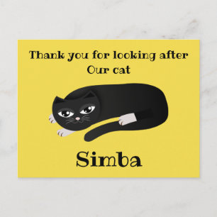 Tack kattvakt vykort