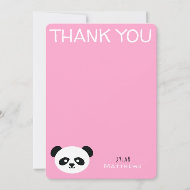 Tack Kawaii Panda Björn Personlig Rosa (Framsida)