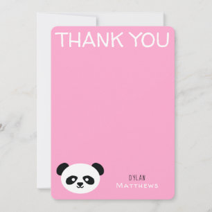 Tack Kawaii Panda Björn Personlig Rosa Kort