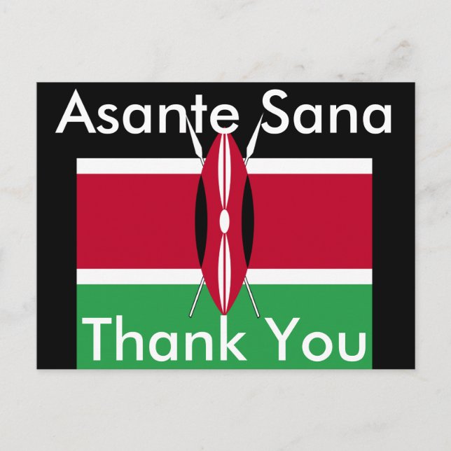 Tack Kenyan Postcard Vykort (Framsida)