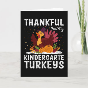 Tack, Kindergarte Turkey Thanksgiving Teacher Kort